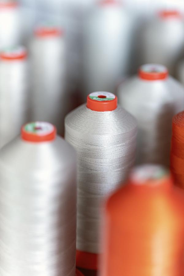 Thread spools in the sewing department